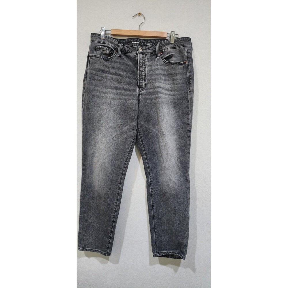 Old Navy Jeans Women's 14Gray High Rise O.G. Straight Psloma Wash Denim Cotton